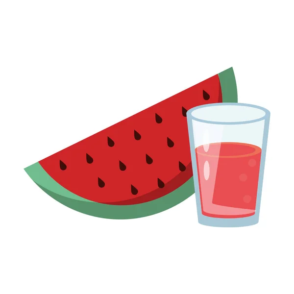 Szklanki soku arbuza i smoothie — Wektor stockowy