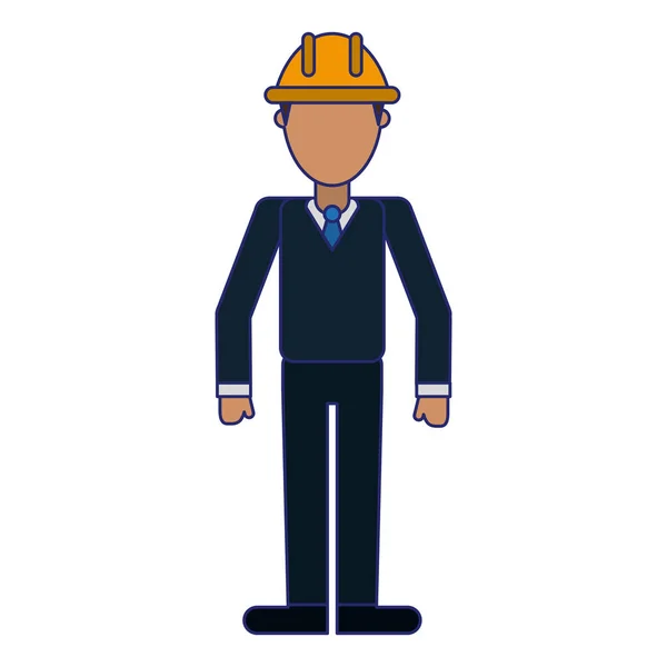 Construction worker avatar — Stock Vector