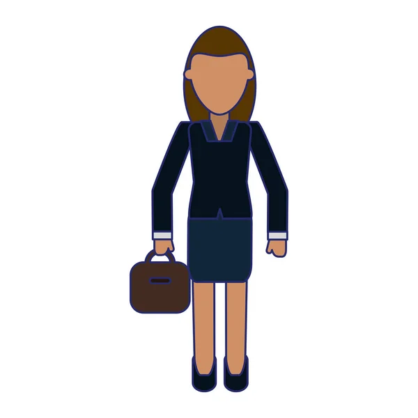 Zakenvrouw met werkmap professionele werker avatar — Stockvector