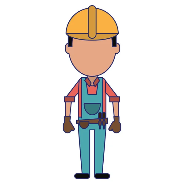 Construction worker avatar — Stock Vector