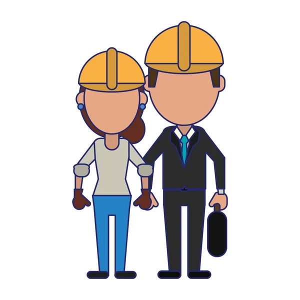 Byggande arbetare avatarer — Stock vektor