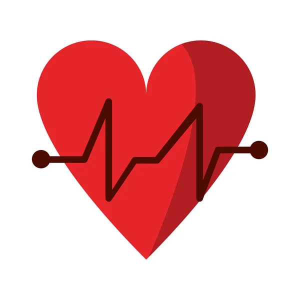 Medische symbool heartbeat geïsoleerd — Stockvector