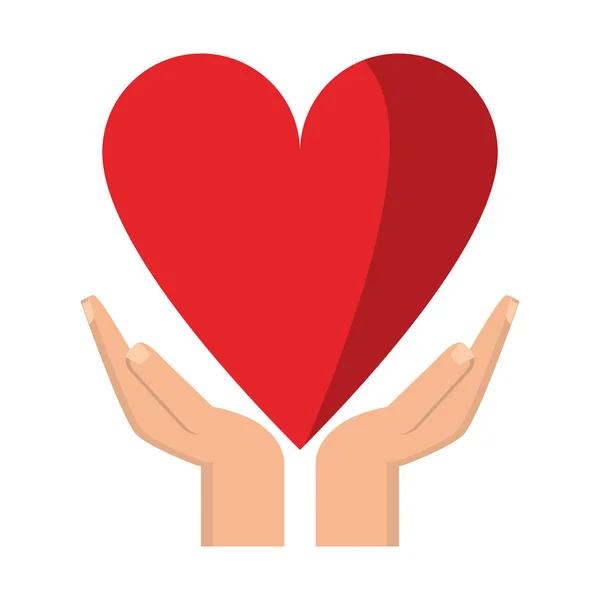 Τα χέρια που προστατεύουν την καρδιά σύμβολο — Διανυσματικό Αρχείο