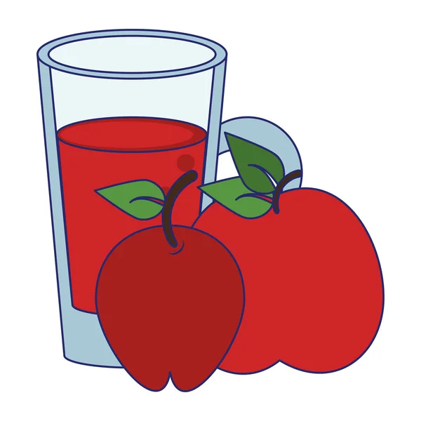 Bebida copo de suco de maçã — Vetor de Stock