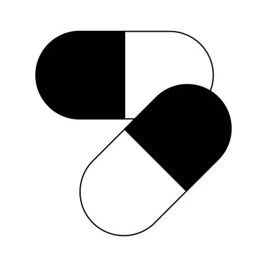 Siyah-beyaz izole tıbbi ilaçlar