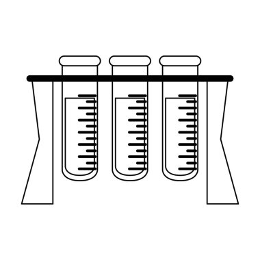 kan test tüpleri siyah beyaz izole