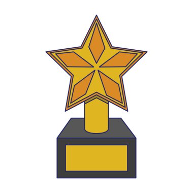 Sinema Yıldız Ödülü sembolü izole mavi çizgiler