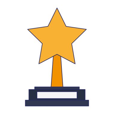 Sinema Yıldız Ödülü sembolü izole mavi çizgiler