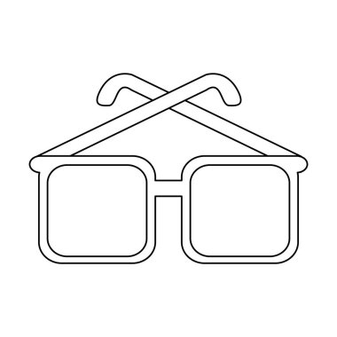 siyah-beyaz izole 3d sinema gözlük