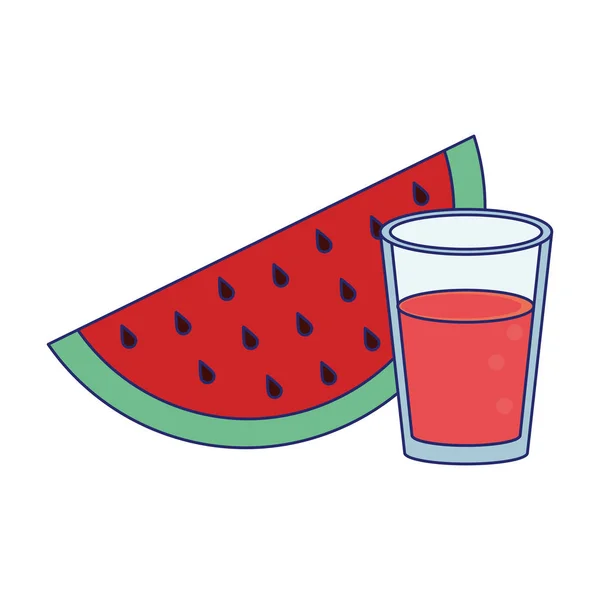 Wassermelone und Smoothie-Saft-Tasse — Stockvektor
