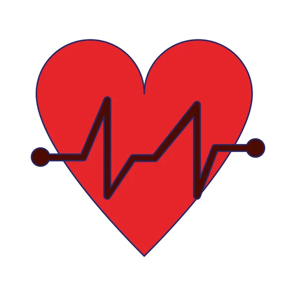 Batimento cardíaco símbolo médico isolado —  Vetores de Stock