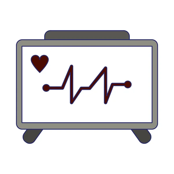 Médico batimento cardíaco máquina símbolo — Vetor de Stock