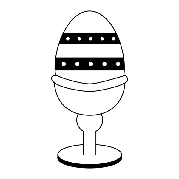 Desenhos animados de ovo de Páscoa em preto e branco — Vetor de Stock