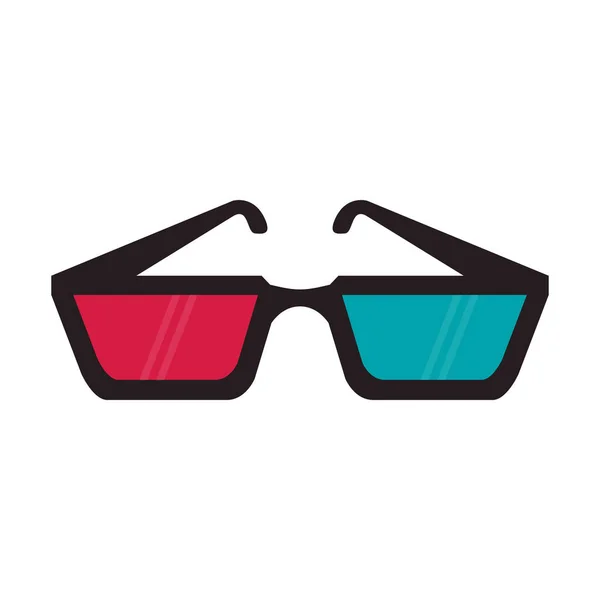 Cine 3d gafas aisladas — Vector de stock