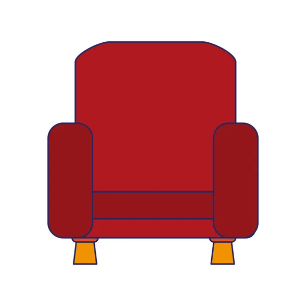 Sillón de cine líneas azules aisladas — Vector de stock