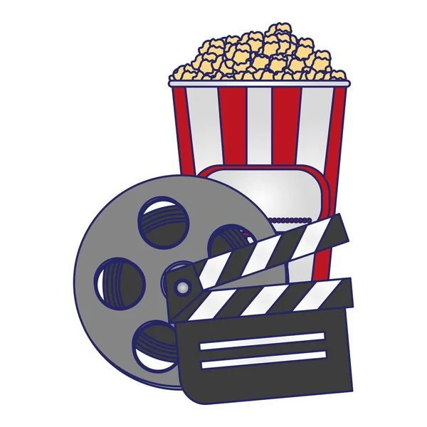 Elementos de cine y cine líneas azules — Vector de stock