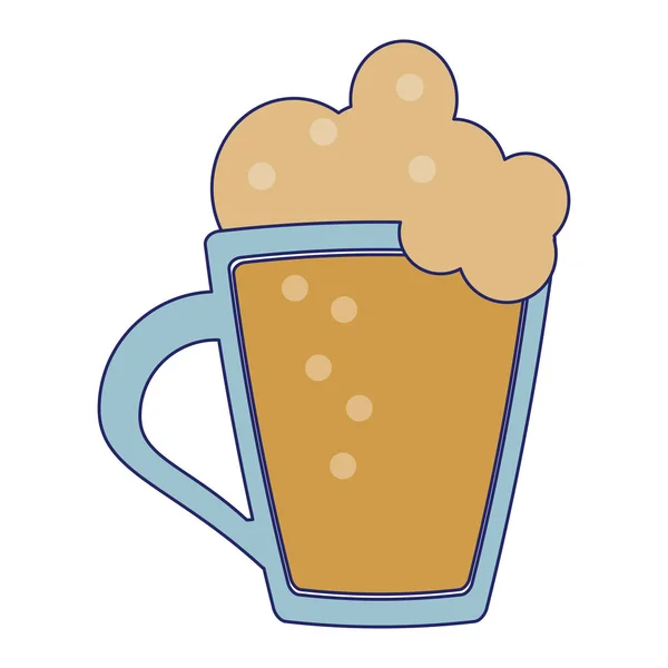 Cerveza copa símbolo líneas azules — Archivo Imágenes Vectoriales