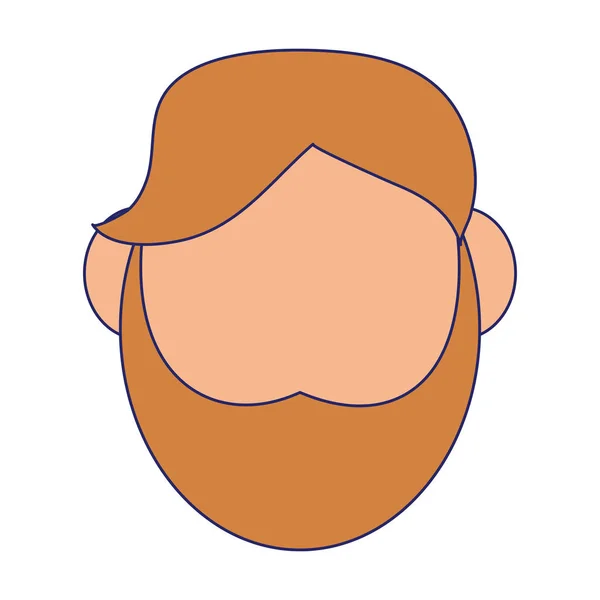 Muž s vousy avatar anonymní hlavy modré čáry — Stockový vektor