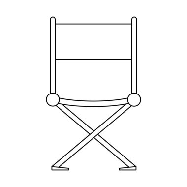 sinema yönetmenleri sandalye siyah beyaz izole