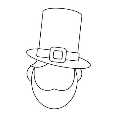 Elf siyah beyaz şapka karikatür ile kimliksiz