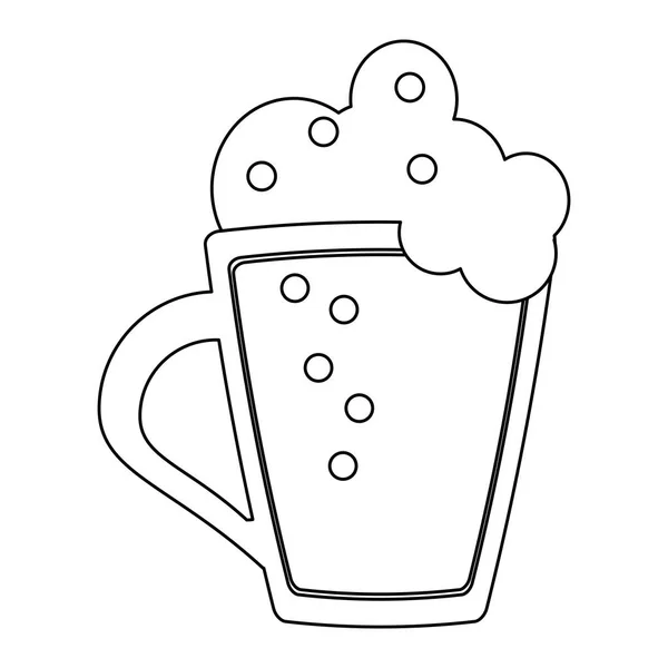 Símbolo de copa de cerveza en blanco y negro — Archivo Imágenes Vectoriales