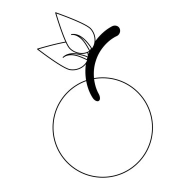 Kiraz sebze gıda sembol siyah beyaz