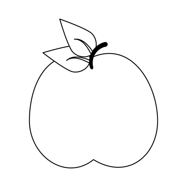 Apfelfrucht-Symbol in schwarz-weiß — Stockvektor