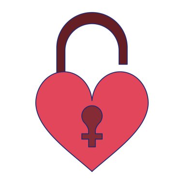 simge şeklinde asma kilit kalp sevmek