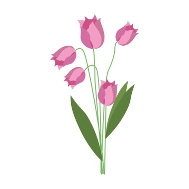 Güzel çiçek yaprakları karikatür ile