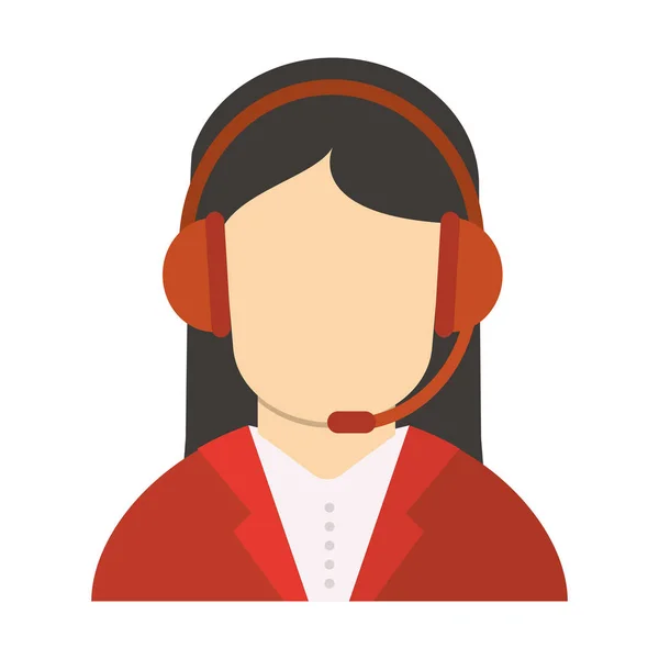 Çağrı Merkezi müşteri temsilcisi ile kulaklık — Stok Vektör