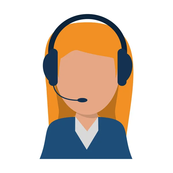 Agente de call center com fone de ouvido —  Vetores de Stock