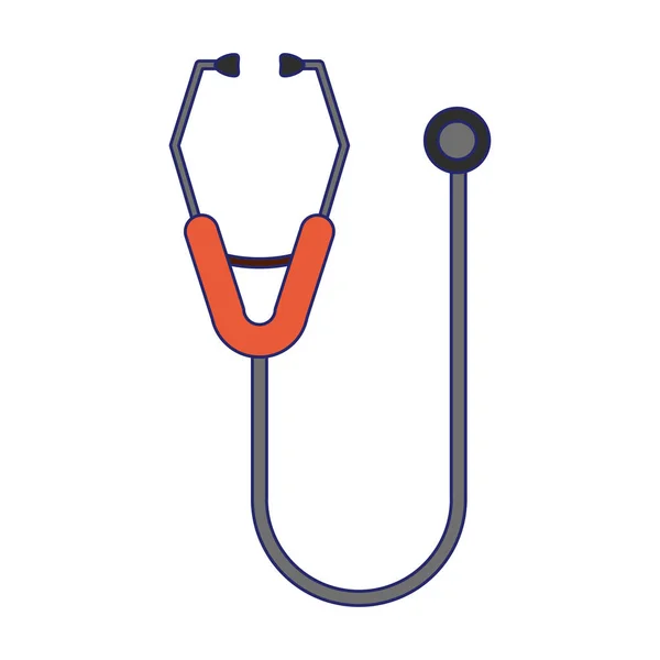 Medyczny stetoskop symbol na białym tle niebieski linie — Wektor stockowy