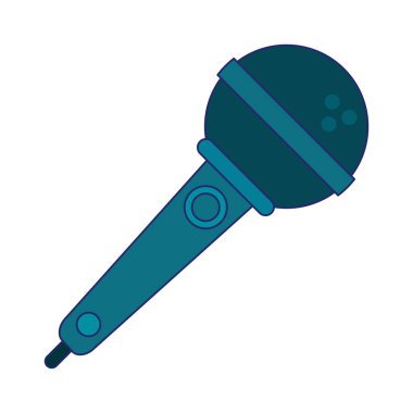 Mikrofon amplifikatör aygıt mavi çizgiler