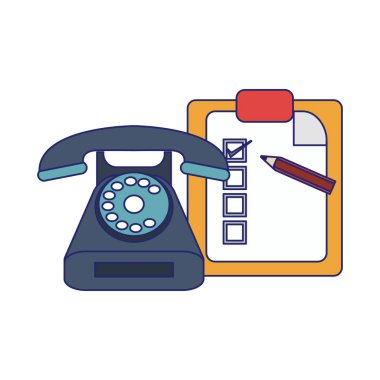 Denetim listesi Pano ve telefon ile kalem mavi çizgiler simgesi