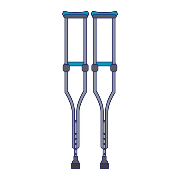 Handicap Krücken isolierte blaue Linien — Stockvektor