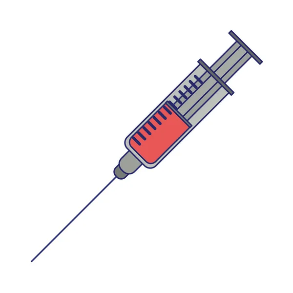 Siringa medica con linee blu sangue — Vettoriale Stock