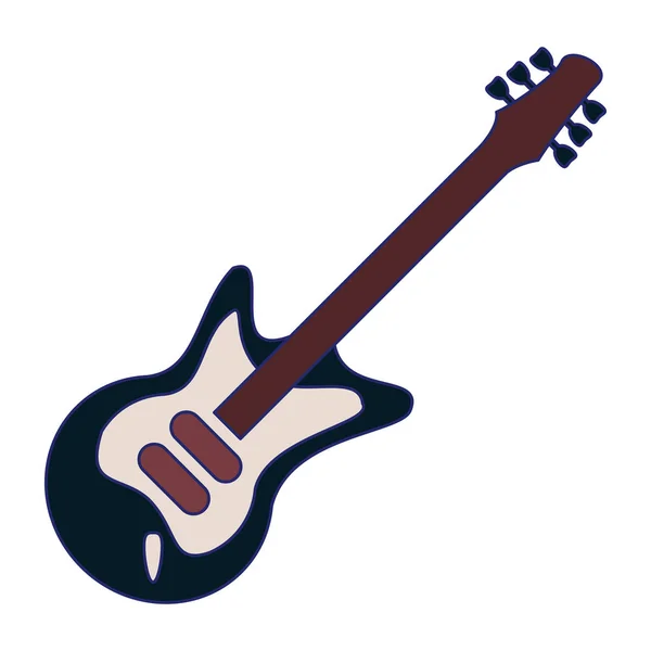 Musik E-Gitarre Symbol blaue Linien — Stockvektor