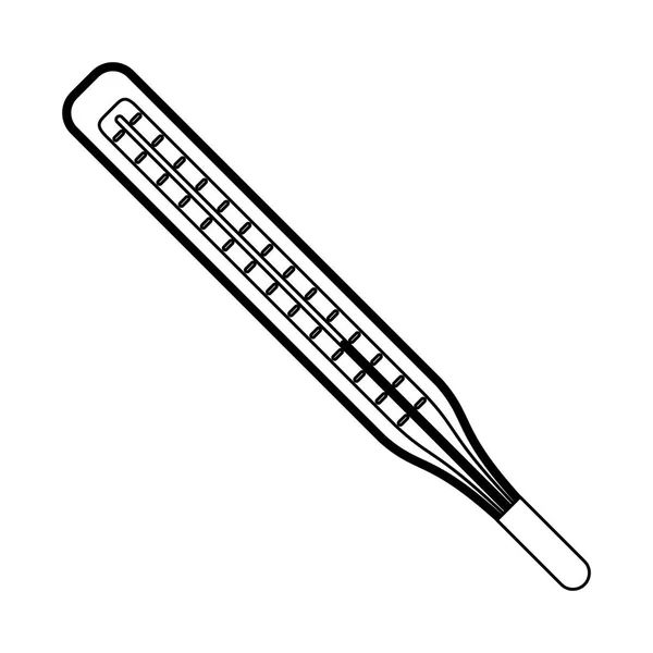 Медицинский термометр символ изолирован в черно-белом — стоковый вектор