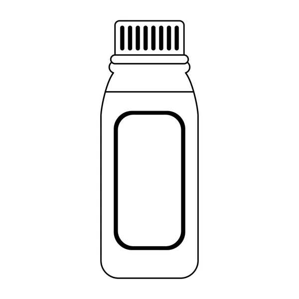 Botella de medicina símbolo aislado en blanco y negro — Vector de stock