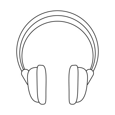 müzik kulaklık aygıtı sembol siyah beyaz