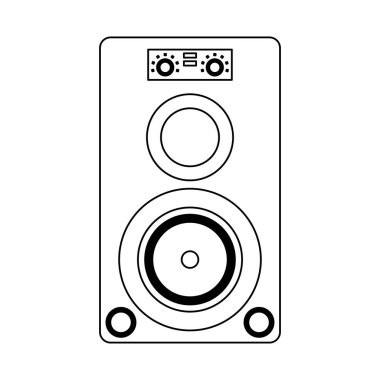Siyah-beyaz izole müzik hoparlör aygıtı