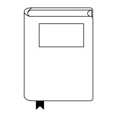 Kitap eğitim sembol siyah ve beyaz izole