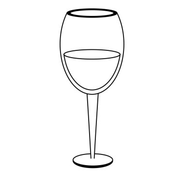 Siyah ve beyaz şarap bardak içki izole