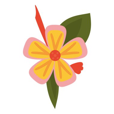 Güzel çiçek cartoom izole