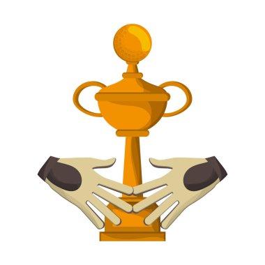 Spor trophy Kupası ve golf eldiven