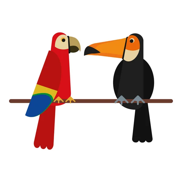 Aves exóticas dibujos animados — Vector de stock