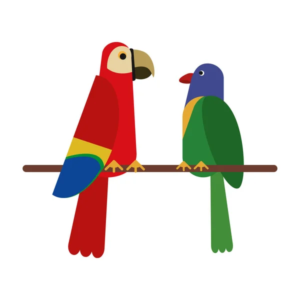 Exotiska fåglar karikatyrerna — Stock vektor