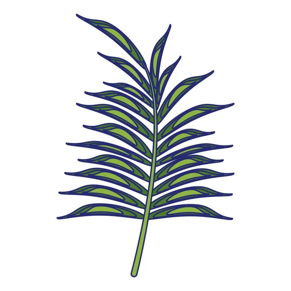 Liść natura roślina symbol niebieskie linie — Wektor stockowy