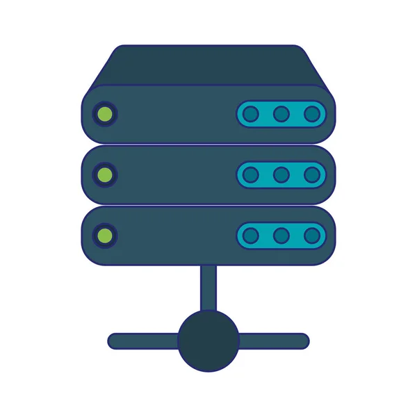 Tecnología servidores de base de datos símbolo líneas azules — Archivo Imágenes Vectoriales