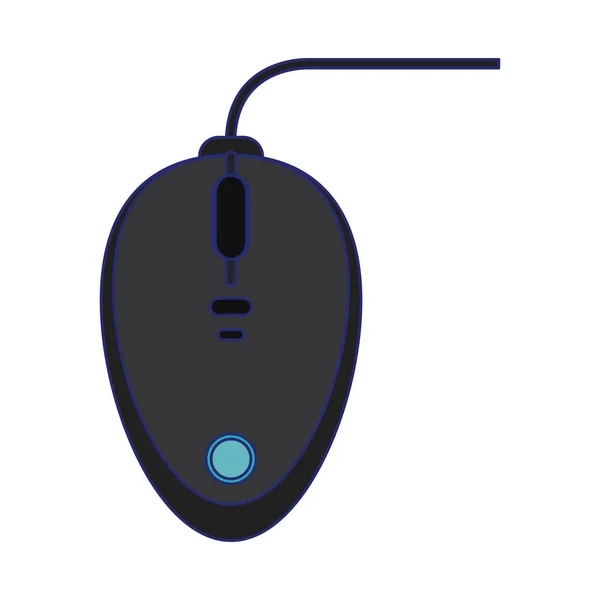 Ordenador ratón tecnología dispositivo líneas azules — Vector de stock
